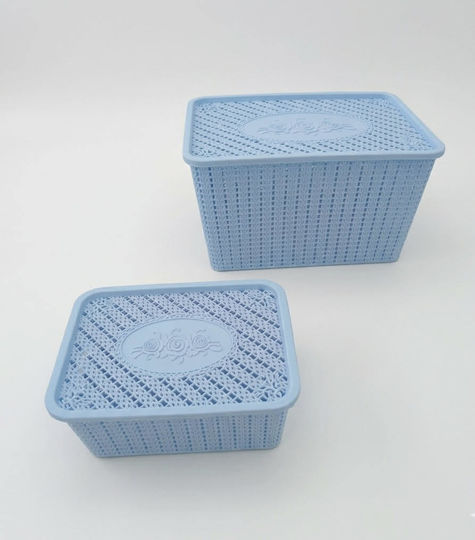 AGC Складова Кошница Пластмаса с Капак 25x18x10.5cm 3бр