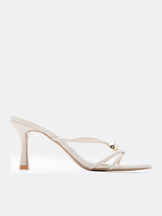 Luigi Mules With High Heel In Beige Colour