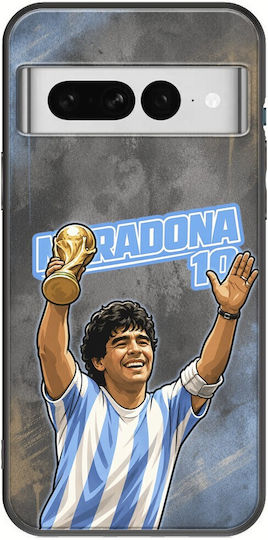 Mobile Phone Case World Stars Collection Diego Maradona Google Pixel 7 5G Black TPU Black Silicone
