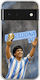 World Stars Collection Diego Maradona Google Pixel 6 Pro 5g Flexible TPU Transparent Silicone Case
