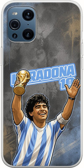 World Stars Collection Diego Maradona Oppo Find X3 Pro 5g Flexible TPU Transparent Silicone Case