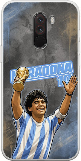 Husă World Stars Collection Diego Maradona Xiaomi Pocophone F1 TPU Flexibil Silicon Transparentă
