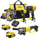 Stanley SFMCK459M2S-QW Σετ Γωνιακός Τροχός, Δισκοπρίονο, Κρουστικό Δραπανοκατσάβιδο & Παλμικό Κατσαβίδι Brushless 18V με 2 Μπαταρίες 4Ah και Θήκη