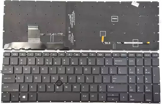 Laptop Keyboard for HP with Backlit & without Frame & with Trackpoint and English (US) Layout in Black Colour M14635-031