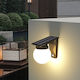 LED Wall Mounted Solar Light Ball 2.8W 100lm Warm White 3000K with Photocell IP65