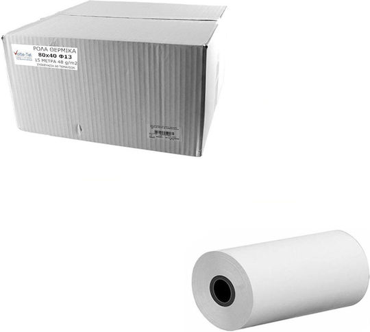 Термична Касова Лента P80xD40mm с Дължина 15m 48gr/m²