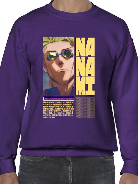 Crewneck Anime Character Poster Blonde Character Japanese Symbols 06838 Pop Culture Purple Crewneck Anime Character Poster Blonde Character Japanese Symbols 06838 Pop Culture Purple