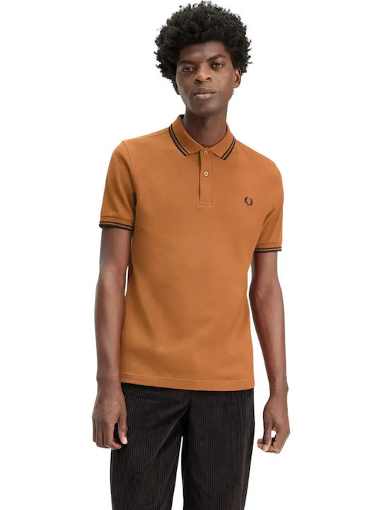 Fred Perry Twin Tipped Polo Μπλούζα Καφέ
