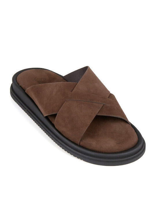 Silia D Кожени Дамски Сандали Flatforms Кафяви
