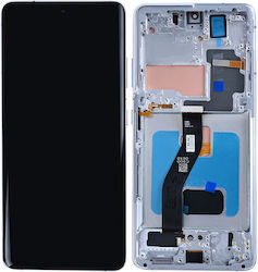 Οθόνη με Πλαίσιο για Galaxy S21 Ultra (Ασημί)