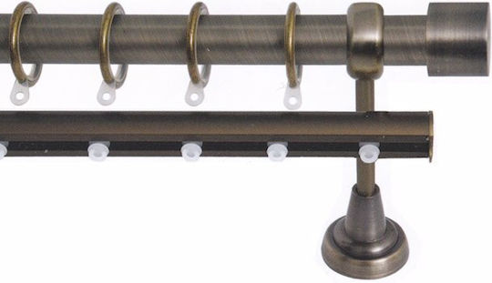 Import Hellas Metallic Curtain Pole Tapa Double by Rail Φ25mm 140cm Bronze