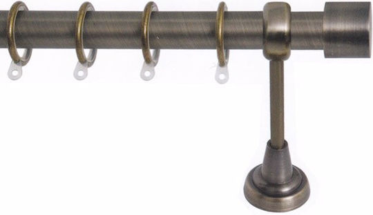 Import Hellas Kουρτινόξυλο Metalic Tapa Single Diametru 25mm Lungime 140cm Bronz
