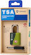 Verage Padlock Brass with Key with Certification TSA Green