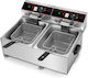 Costos Elektrische Kommerzielle Fritteuse mit Doppelter Kapazität 2x6lt 58x46x31cm