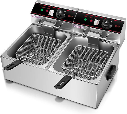 Costos Elektrische Kommerzielle Fritteuse mit Doppelter Kapazität 2x6lt 58x46x31cm