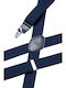 Miguel Bellido Smooth Elastic Strap Men's Suspenders Leather Buckles 3.5 Cm Blue
