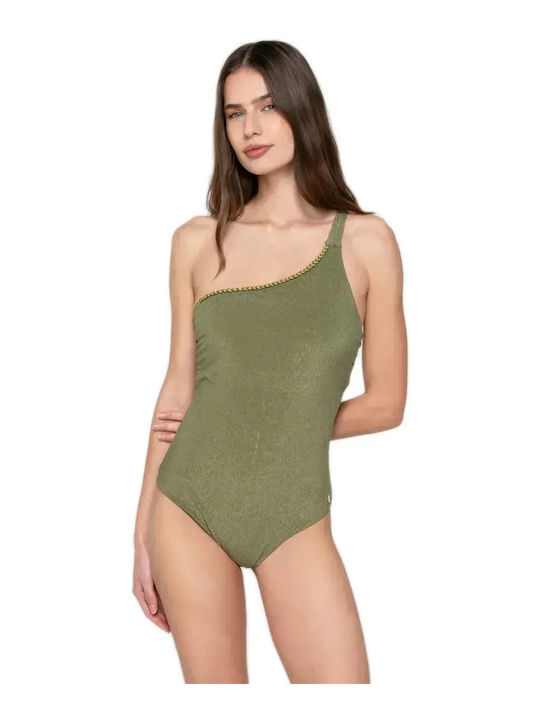 Costum de baie întreg cu căptușeală ușoară kaki