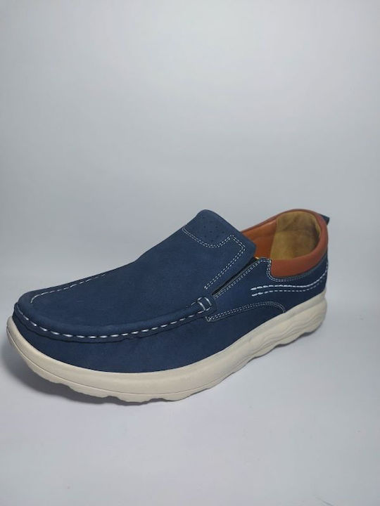Antonello Leder Herren Mokassins in Blau Farbe