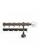 Import Hellas Metallisches Vorhangstangen Nr9 Doppel mit der Eisenbahn Φ25mm 140cm Bronze