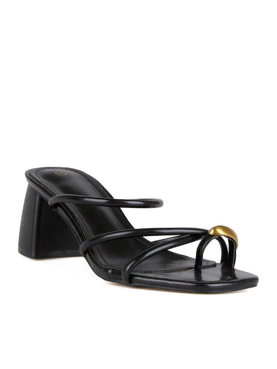 Mules With High Heel In Black Colour