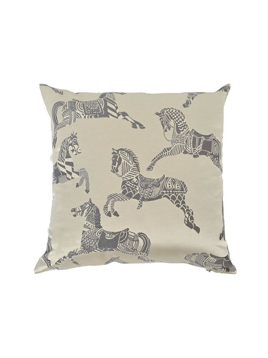 Fylliana Μαξιλάρι Καναπέ Horse Μπεζ 45x45εκ.