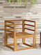 vidaXL Outdoor Chair Wooden Brown 2 Pieces