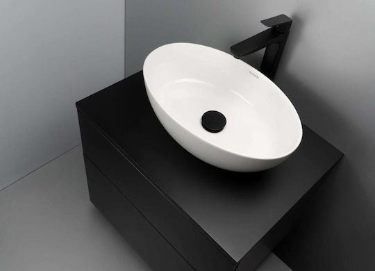 Deante Επικαθήμενος Νιπτήρας Κεραμικός 45.5x31x14cm Λευκός