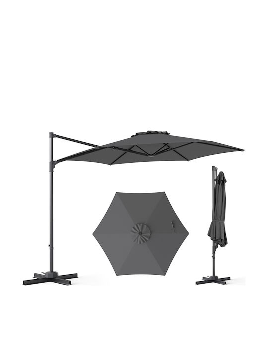 Umbrelă Profesională Suspendată Rotundă Metalică Gri Φ3m