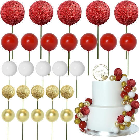 Dekorative Rote Torten Kuchen Cupcake Topping Bälle 50 Stück