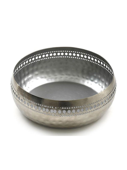 Atmosphera Διακοσμητικό Μπωλ Μεταλλικό Γκρι 25x18.5cm