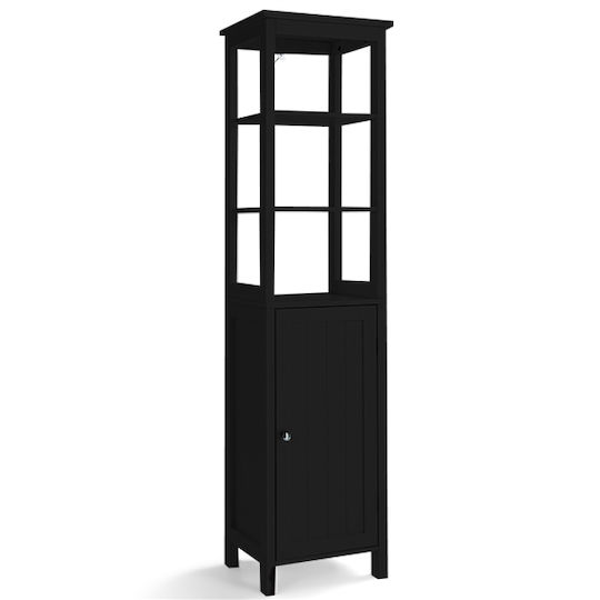 Costway HW66819DK Στήλη Μπάνιου Δαπέδου 40x32x161.5cm Μαύρη