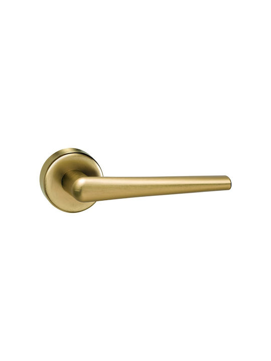 Viometale Middle Door Lever With Rosette Pair Gold
