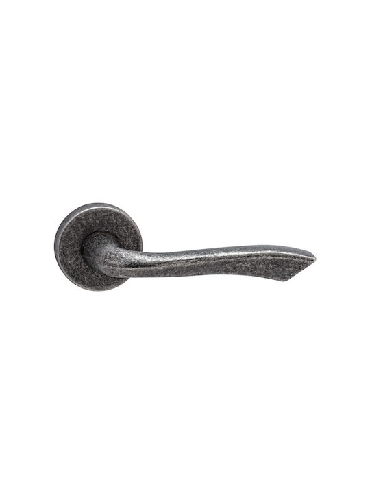Viometale Buton WC Cu Rosette Pereche Argintie