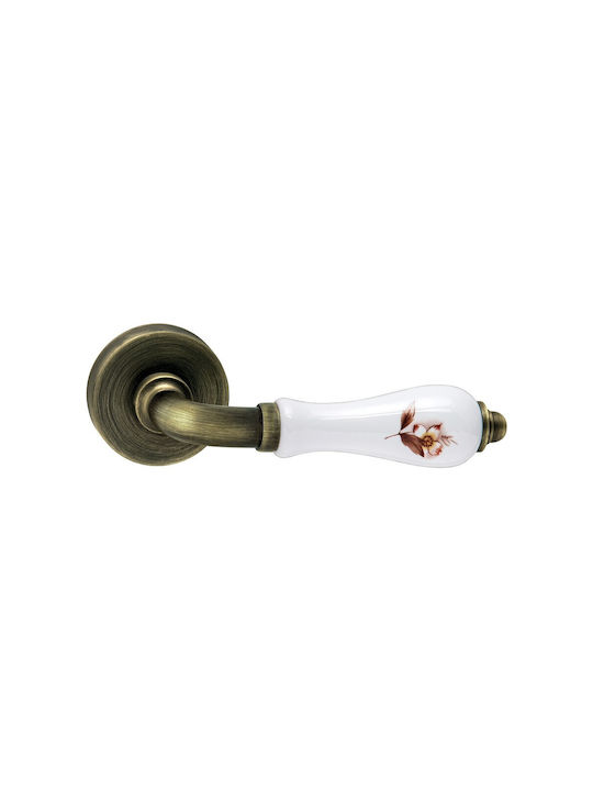 Viometale Front Door Lever With Rosette Pair Bronze