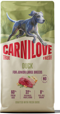 Carnilove True Fresh 1.5kg Grain-Free Dry Dog Food for Large Breed Puppies with Duck, Pumpkin, Apple, Potatoes, Meat and Chicken