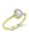 CHrysolithos Women's Ring with Zircon from 14K Gold DK1440