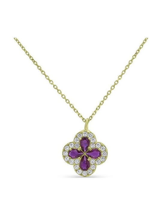 CHrysolithos Women's Gold Cross 14K with Chain KR3108