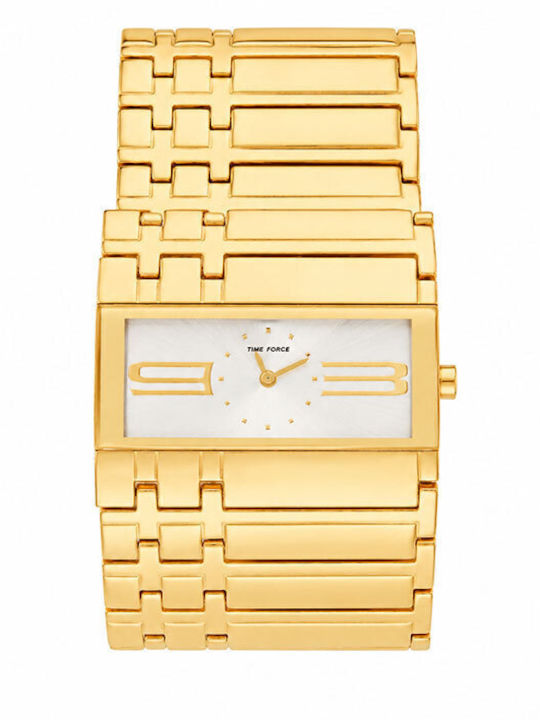 Time Force Γυναικείο Ρολόι 40mm Μπαταρίας με Χρυσό Μεταλλικό Μπρασελέ
