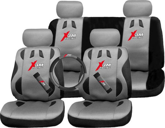 Autoline Autositzbezüge Set 10 Stück Polyester X3m Rac Grau