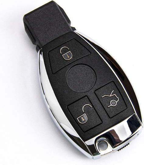 Carcasa Cheii Auto Mercedes Slotkey Nikel 3 Butoane Lamă Hu64 1531-fwk