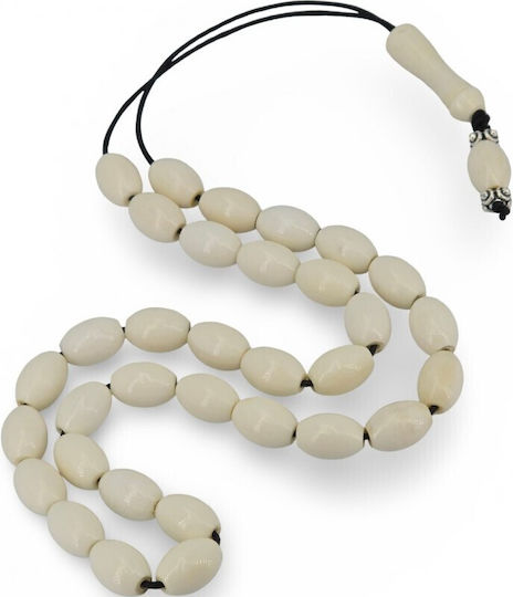 Worry Beads with 33 Beads from Camel Bone with Brown Tassel
