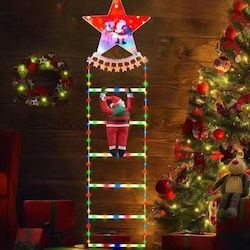 Illuminated Santa Claus on Ladder