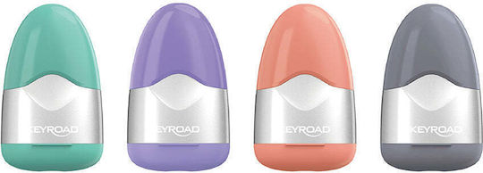 Keyroad Pencil Sharpener Eraser Navy Metallic 5.5x3.5cm 4 Colours 1 Pc