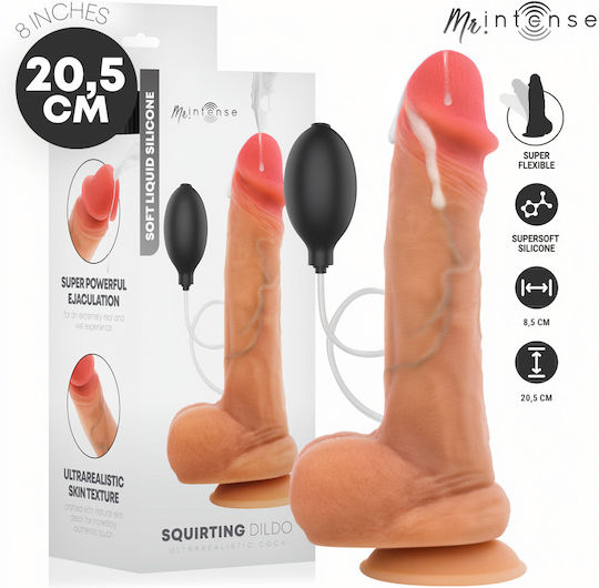Intense Realistic Dildo with Scrotum, Suction Cup and Ejaculating Flesh