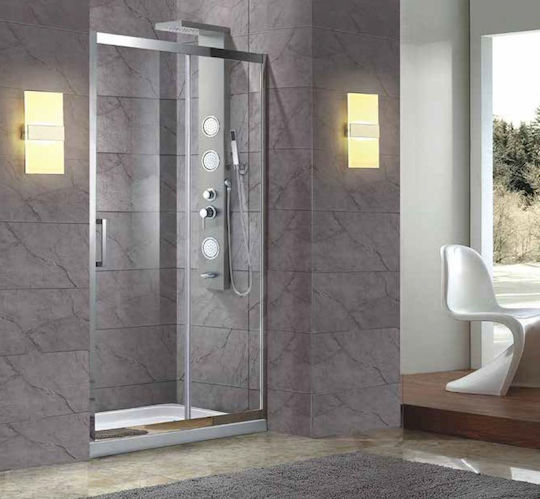 Aquarelle Cabinet Duș Cu Ușă Glisantă 1550x200cm Sticlă Transparentă Chrome