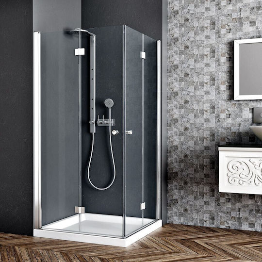 Karag Cabină de Duș cu Ușă Pliabilă 70x200cm Sticlă Transparentă Chrome