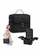 Geantă Organizator Cosmetic Zola 4 Compartimente Extensibile 3 Buzunare Cu Fermoar Curea De Transport Rezistentă La Apă 25.5 X 28 X 21 Cm Negru