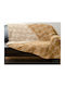 Decostar Sesselüberwurf Chenille Königsbeige Kaffee 1.80x2.10
