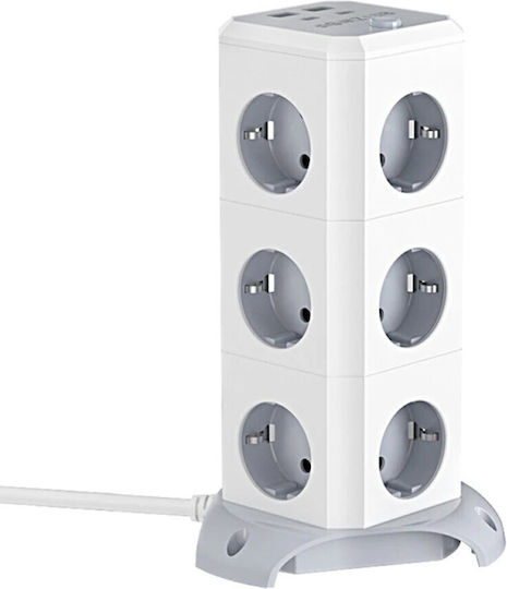 BlitzWolf Πολύπριζο 12 Θέσεων με 2 USB-A, 2 USB-C, Διακόπτη και Καλώδιο 1.8m