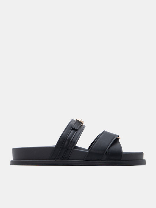 Luigi Flache Damen Sandalen Flatforms Schwarz